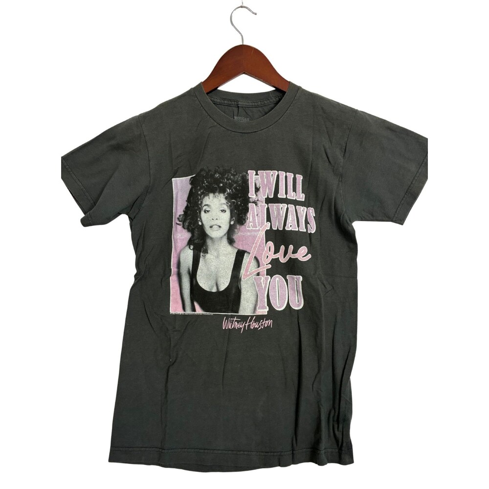 Whitney Houston I Will Always Love You T Shirt Womens Small Black Music Graphic